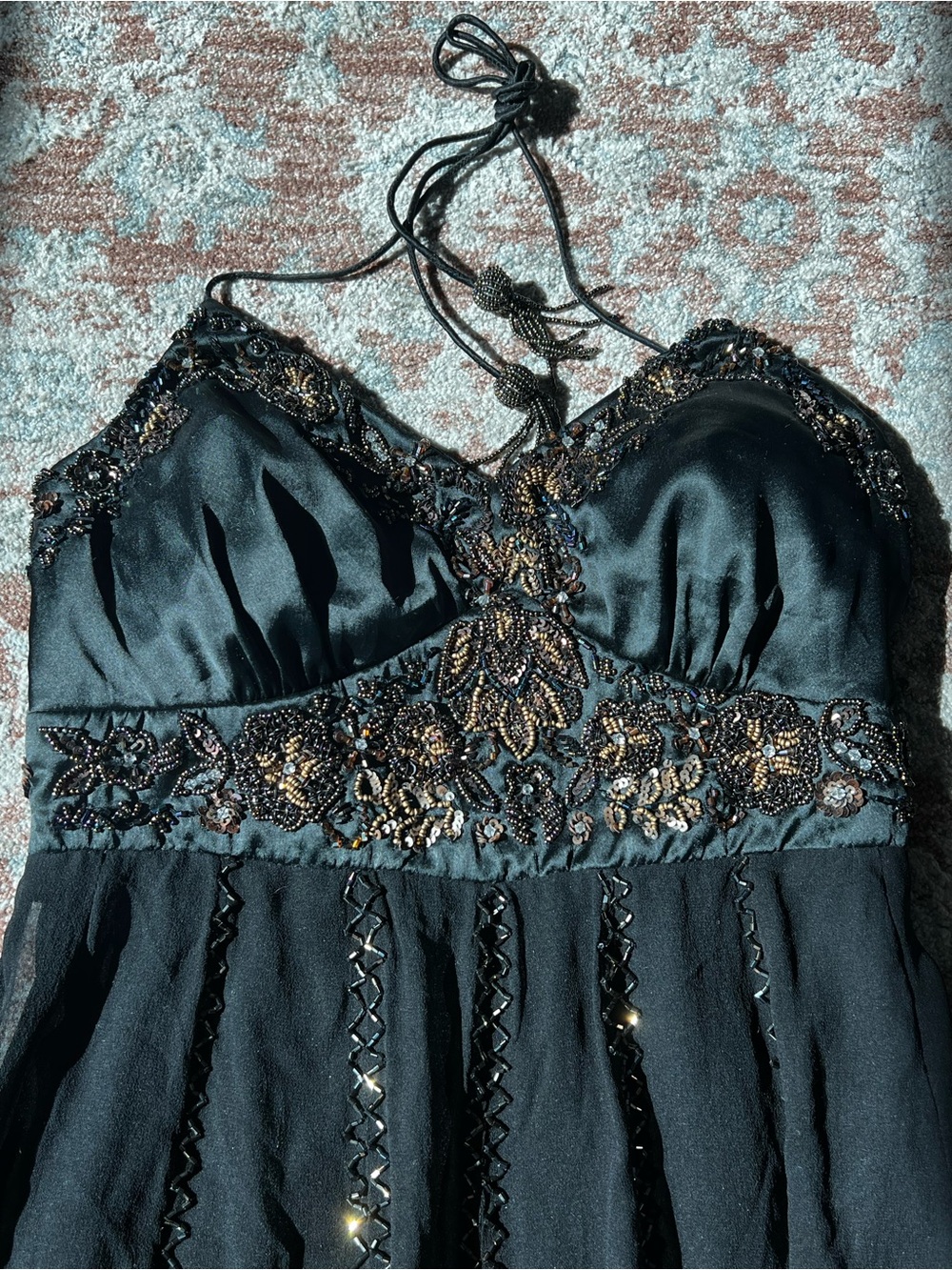 Mr K 100% Silk Beaded Halter Fairy Tank - Picture 3 of 12
